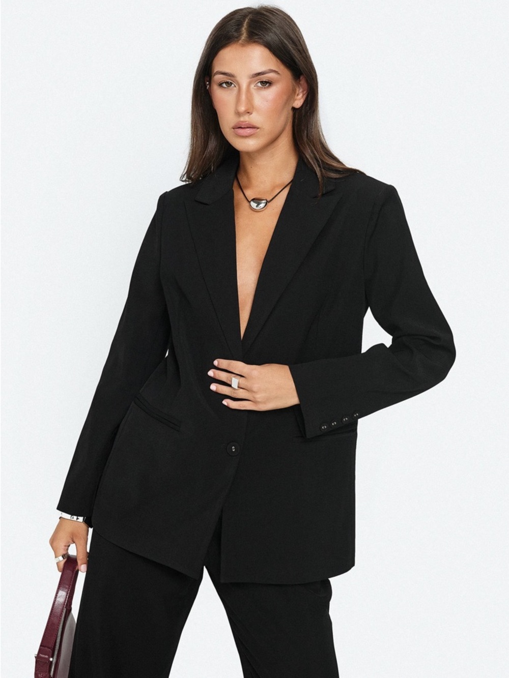 Princess Polly Crowd Pleaser Oversized Blazer Black